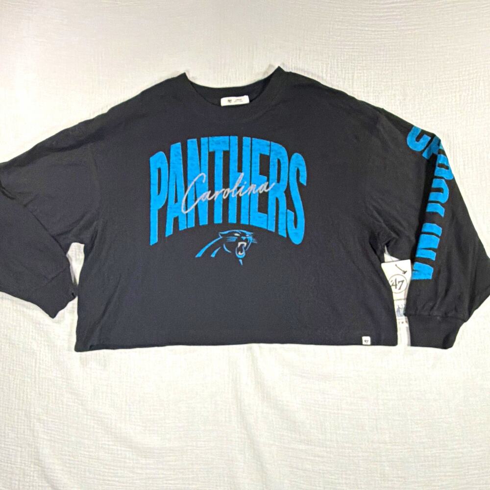 ’47 Carolina Panthers NFL Long Sleeve Shirt Women’s L Black Blue